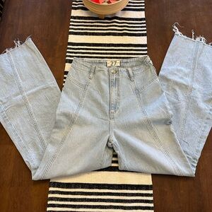 We The Free Light Wash Wide Leg Flare Jeans